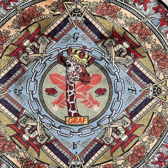 Rare Graf Wu Giraffe Graphic Hoodie XL Streetwear Urban Cozy Comfy Athleisure - Picture 12 of 15